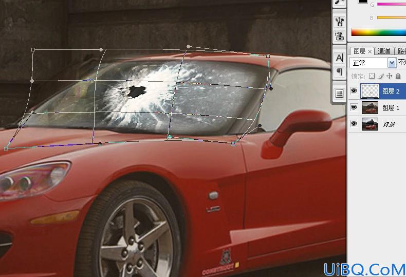 Photoshop合成残破跑车