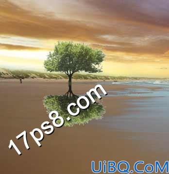 用Photoshop合成海边孤树