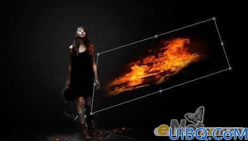 Photoshop合成烈火美女效果图