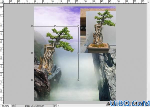 Photoshop合成山崖场景图片