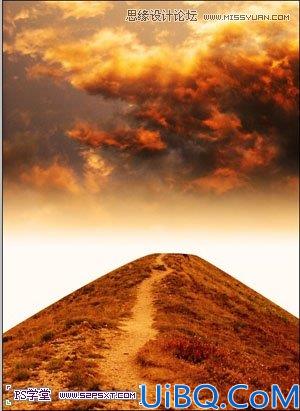 Photoshop合成山坡上的塔楼场景