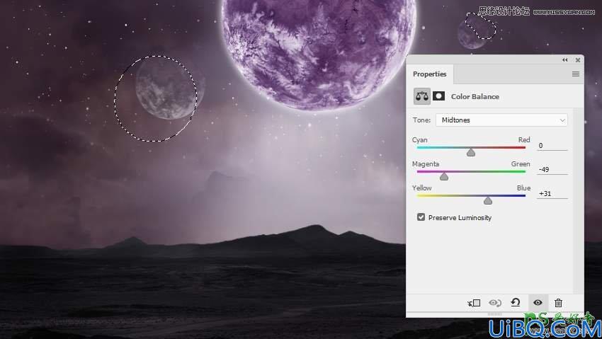 Photoshop合成科幻类电影中非常唯美的宇宙星空风景图像