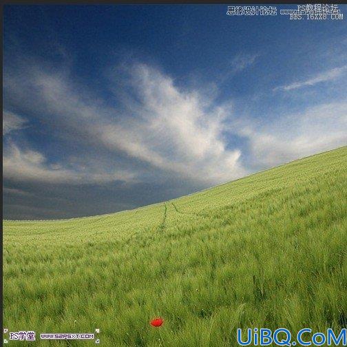 Photoshop照片合成-草坪上的父子场景