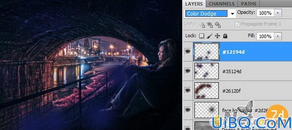 Photoshop照片合成孤独女孩场景