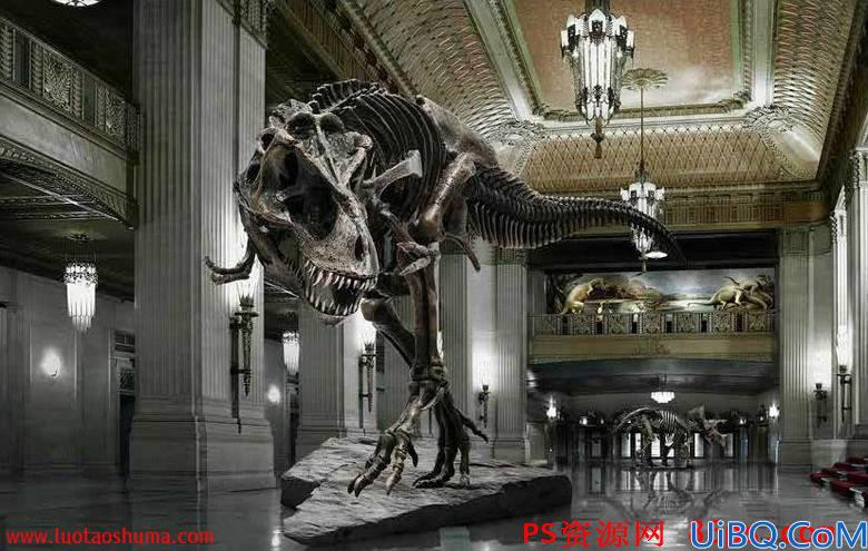 Photoshop打造恐龙博物馆室内效果数码后期合成