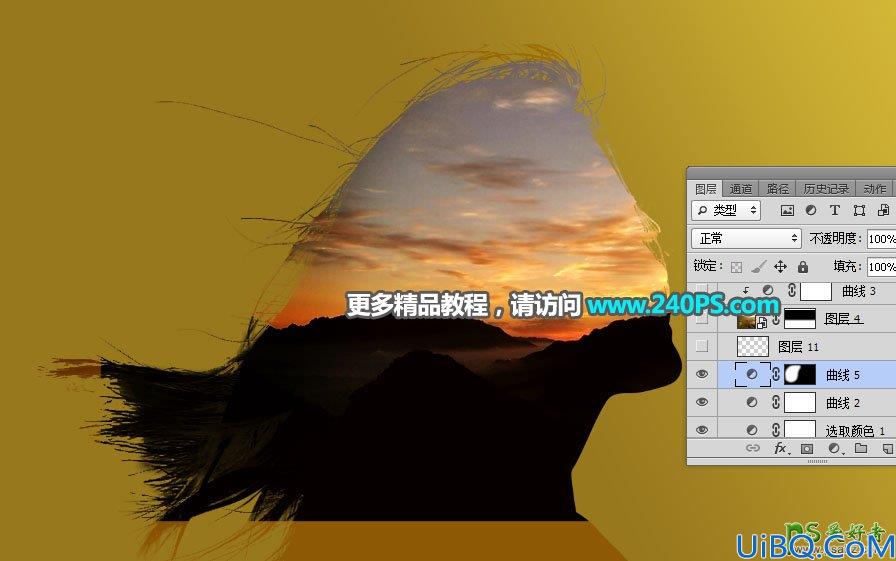 Photoshop人像合成教程：打造美女人物头像中的唯美风景世界