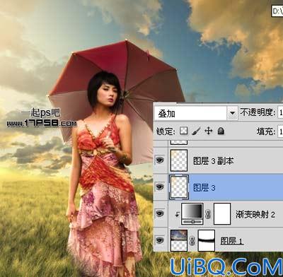 用Photoshop合成夏天美女场景