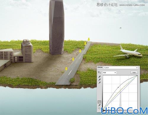 Photoshop合成从悬浮空中城市掉落的卡车