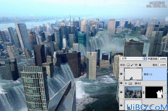 Photoshop合成科幻的洪水城市