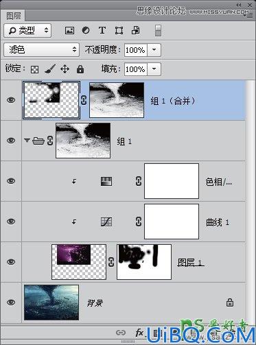 利用photoshop把海洋中的水龙卷与闪电合成出闪电炸裂龙卷风的效