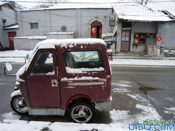 Photoshop场景合成：合成雪景城市大视角视觉海报，冰天雪地的城市海报。