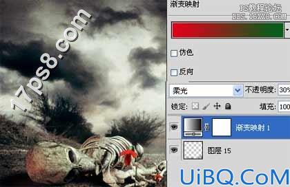 用Photoshop合成死亡场景-骷髅与玫瑰