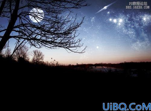 用Photoshop合成美丽星空