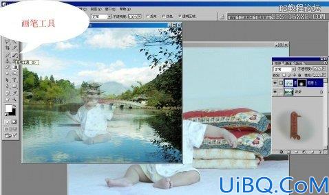 教您用Photoshop把图片和风景融在一起