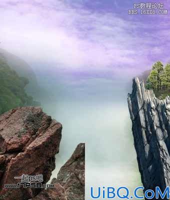 Photoshop合成山谷中的奇幻景象