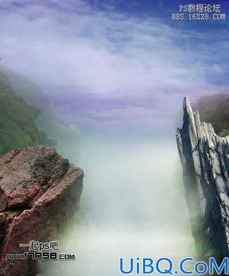 Photoshop合成山谷中的奇幻景象
