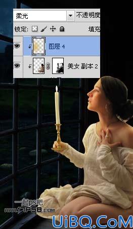 用Photoshop合成烛光美女夜景