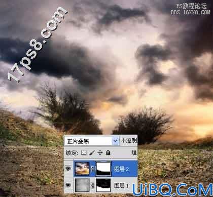 用Photoshop合成死亡场景-骷髅与玫瑰