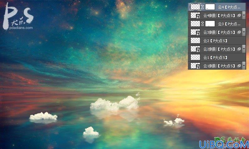 Photoshop美女人像合成教程：创意打造美轮美奂的天空少女场景，天使少女