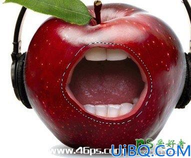 Photoshop图像合成教程：创意合成会唱歌的苹果，人嘴与苹果的完美溶图。