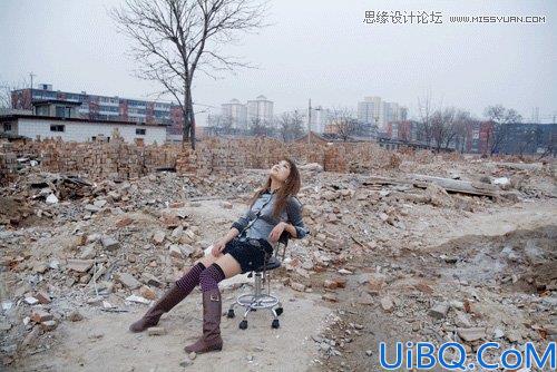 Photoshop合成废墟中的女孩教程