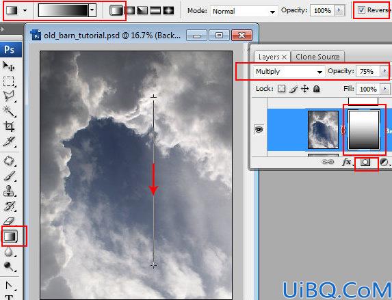 Photoshop合成教程:制作漂浮在空中的树屋