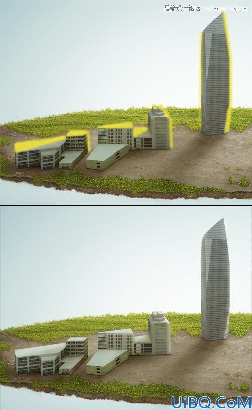 Photoshop合成从悬浮空中城市掉落的卡车
