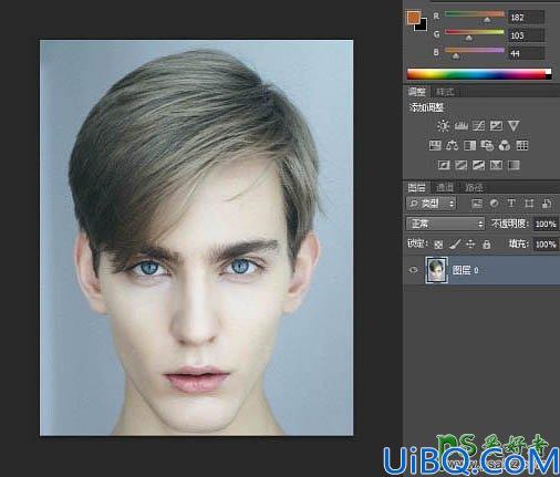 Photoshop人脸合成教程：给漂亮的帅哥脸部换上霸气的虎头图案。