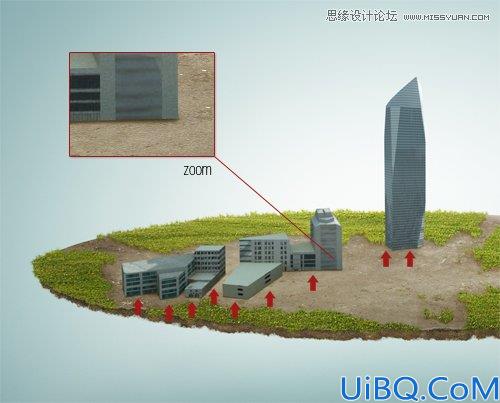 Photoshop合成从悬浮空中城市掉落的卡车