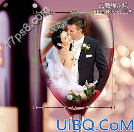 Photoshop图片合成：合成新婚夫妇和酒杯的