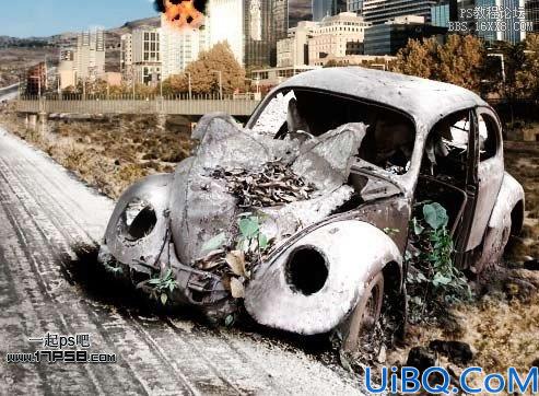 Photoshop图片合成-公路背剑勇士