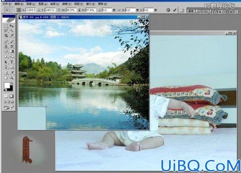 教您用Photoshop把图片和风景融在一起