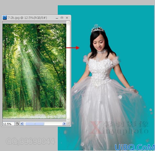 Photoshop将MM婚纱照合成梦幻的森林蝴蝶仙子