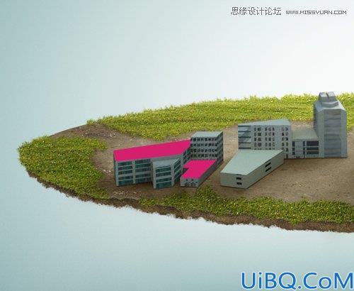 Photoshop合成从悬浮空中城市掉落的卡车
