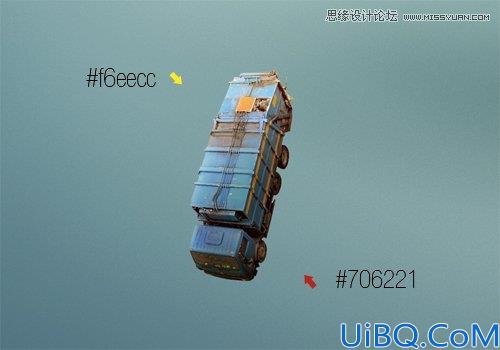 Photoshop合成从悬浮空中城市掉落的卡车