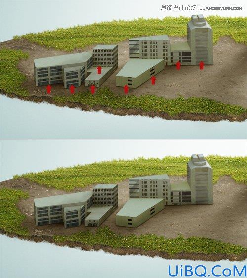 Photoshop合成从悬浮空中城市掉落的卡车