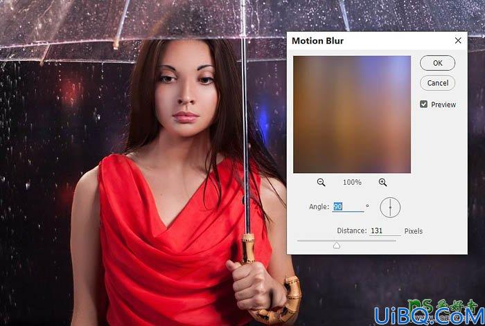 Photoshop美女图片合成教程：打造璀璨雨夜中独自行走的少女，雨中漫步