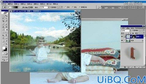 教您用Photoshop把图片和风景融在一起