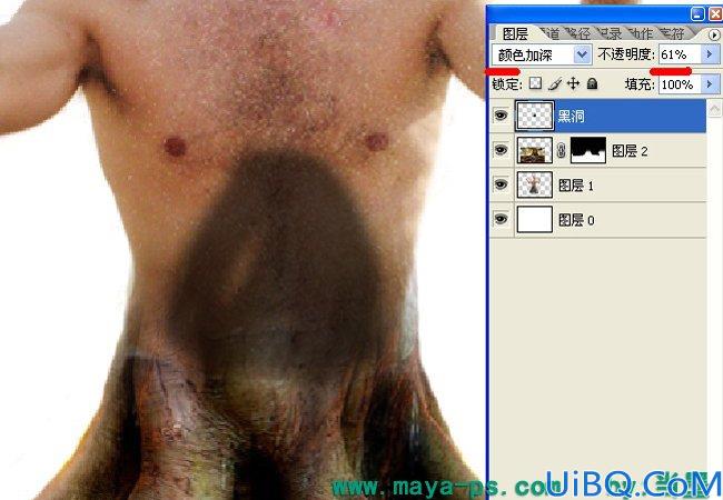 Photoshop使用素材合成一个愤怒的树人的教程