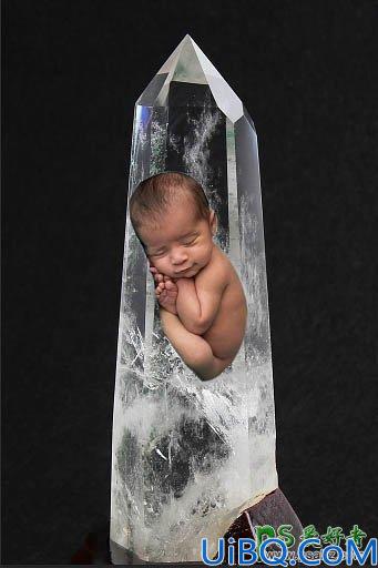 Photoshop婴儿人像合成教程：把婴儿图片与冰凌溶图打造冰冻效果的小孩儿