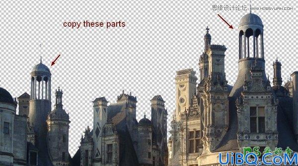 Photoshop合成教程：利用素材,笔刷，调整图层合成秋季唯美的城堡场景图