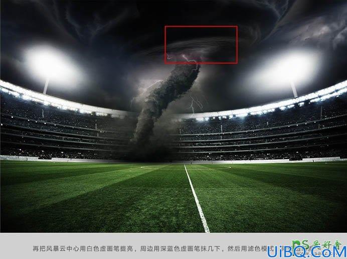 Photoshop合成教程：打造一张超酷风格的风暴足球场大片电影海报效果图