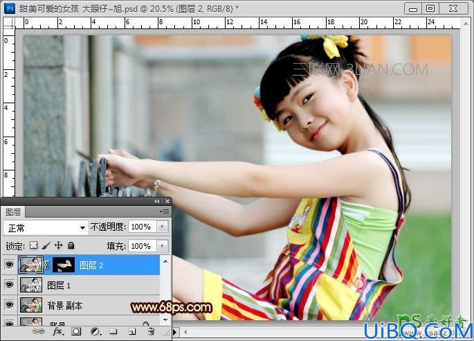 Photoshop调色教程：简单调色给儿童艺术照调出通透的复古色彩。