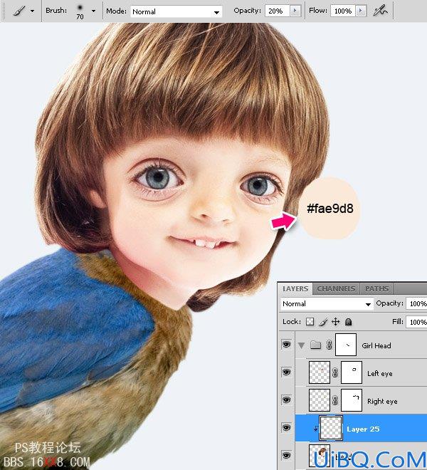 PHOTOSHOP教程:创建一个梦幻的小鸟女孩画像