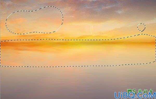 Photoshop合成教程：营造一个落日黄昏中木船驶过湖泊的梦幻场景特效图片