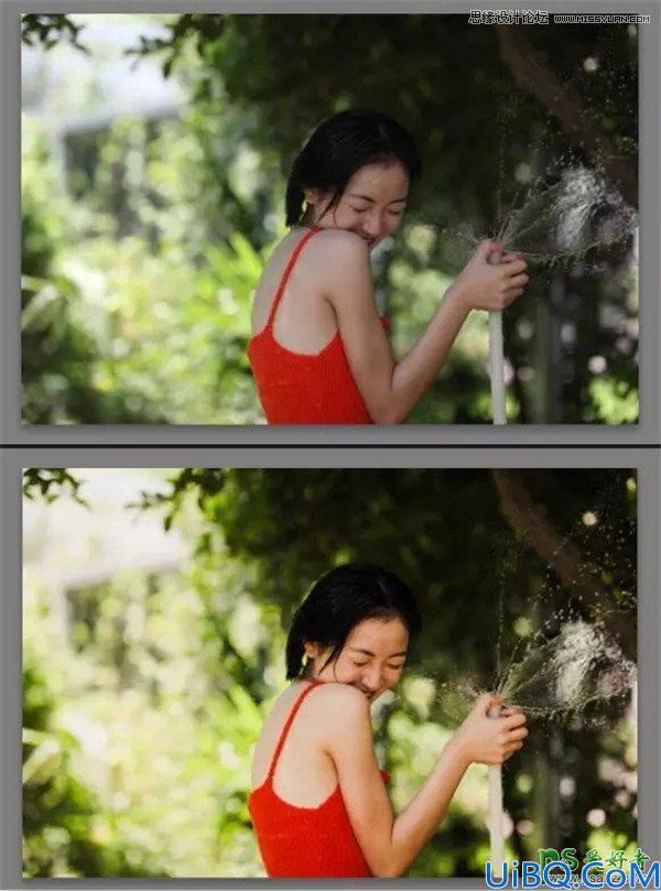 Photoshop后期调色：利用简单的方法给外景美女照片调出复古胶片艺术效果