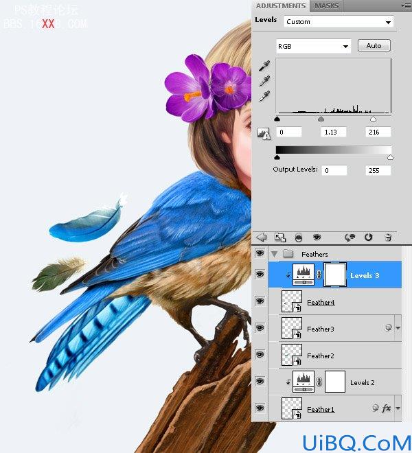 PHOTOSHOP教程:创建一个梦幻的小鸟女孩画像