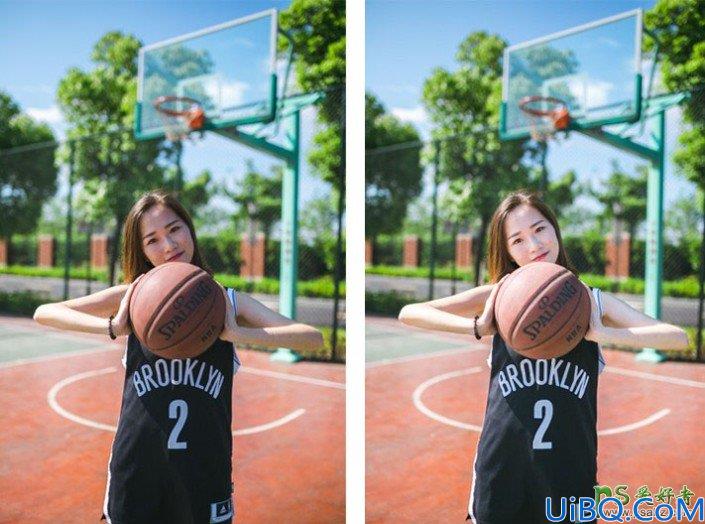 Photoshop+LR调色教程：给可爱的篮球宝贝美女照片调出小清新冷色