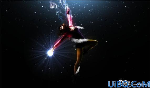 Photoshop照片合成实例:黑夜中眩光芭蕾舞者