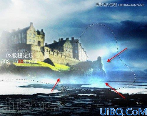 Photoshop教程:制作一座神秘的海上城堡